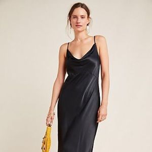 Anthropologie Bias Slip Dress un Black NWT